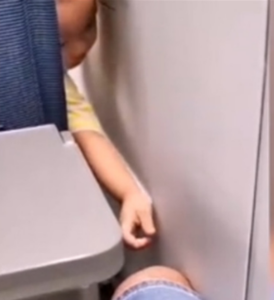 男子坐地铁被陌生小男孩拔腿毛玩